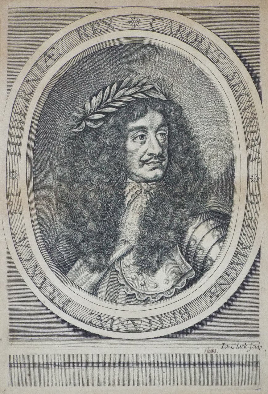 Print - Carolus Secundus D: G: Magnae Britanniae, Franciae et Hiberniae Rex &c - Clark